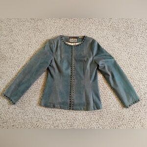 Panhandle Slim Teal Stud-Trim Blazer